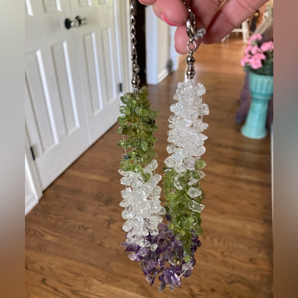Gemstone 12 strand Gemstone Necklace. Peridot Amethyst Crystal Quartz 17” GORG! - Picture 5 of 8
